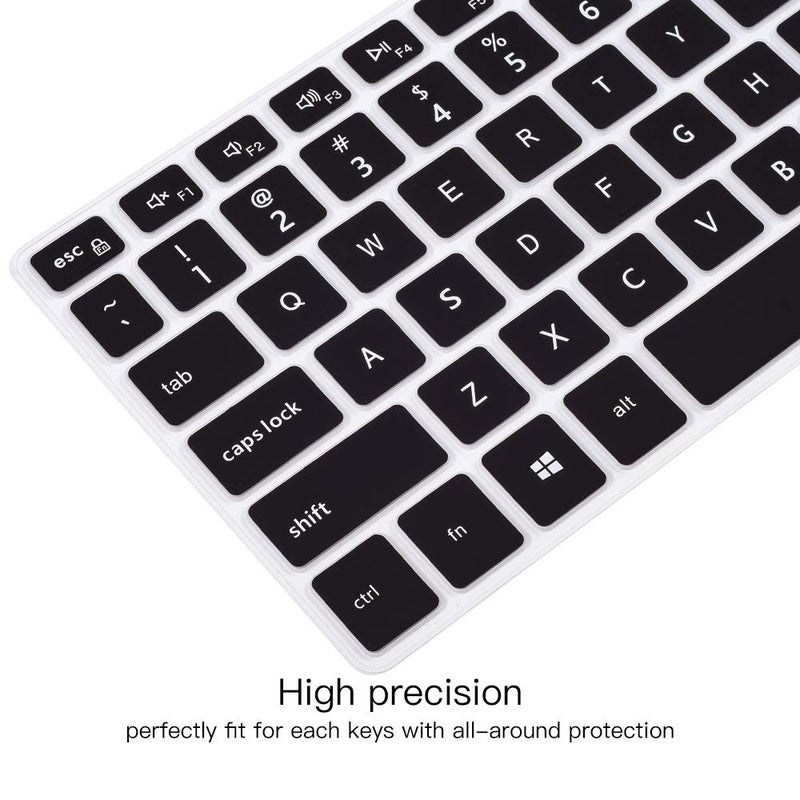 imComor Keyboard Cover for Dell Inspiron 15 3000 3501 3502 3505, Dell Inspiron 15 17 5000 5584 5593 5594 5598 5501 5502 5505 5508 5509, 7000 7500 7590 7591 7501 7506 7706 7790 7791 Keyboard Skin, Black - Image 2